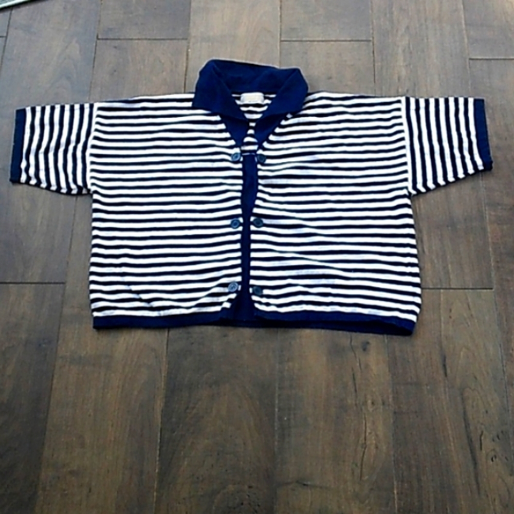 VTG BENETTON Y2K STRIPED COTTON  CROP MADE IN ITALY TOP WOMANS L/48